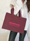 Sac non tissé personnalisé avec fermeture éclair – modèle Amsterdam Bordeaux M (35x12x25cm)