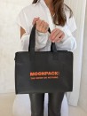 Sac non tissé personnalisé avec fermeture éclair – modèle Amsterdam Noir M (35x12x25cm)