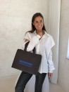 Sac non tissé personnalisé avec fermeture éclair – modèle Amsterdam Brun M (35x12x25cm)