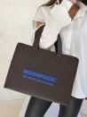 Sac non tissé personnalisé avec fermeture éclair – modèle Amsterdam Brun M (35x12x25cm)
