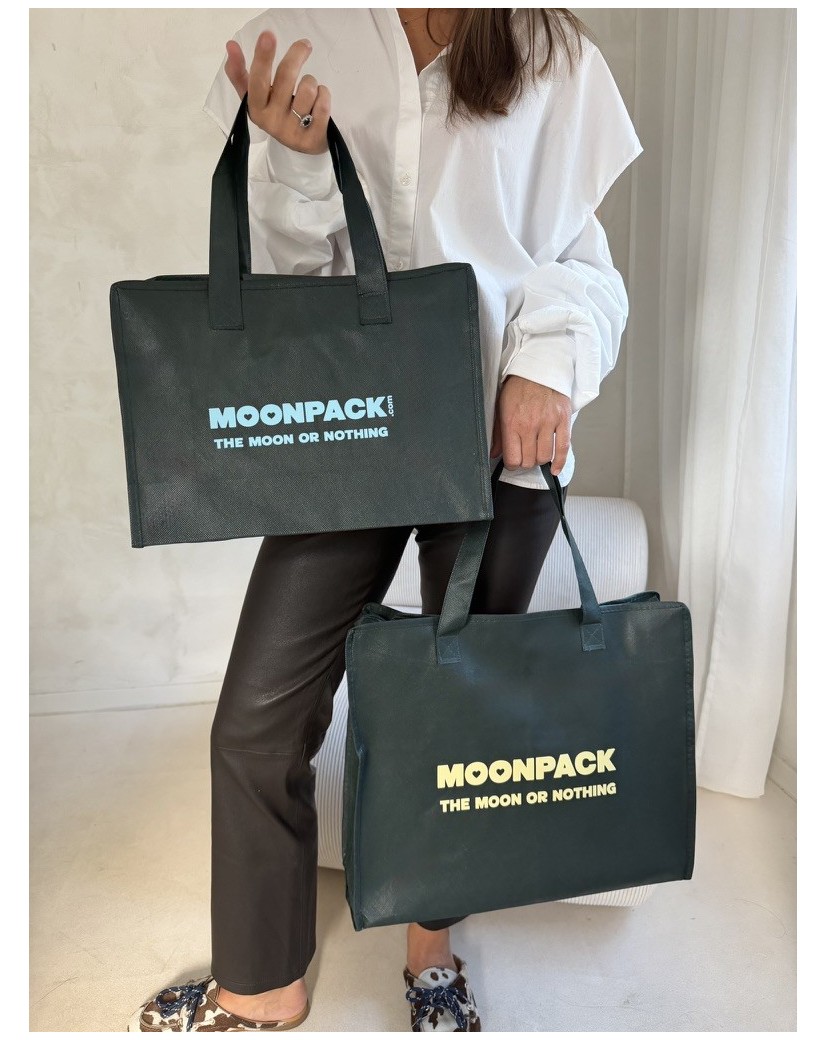 Sac non tissé personnalisé avec fermeture éclair – modèle Amsterdam Vert sapin L (42x14x35cm)
