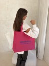 Sac non tissé personnalisé avec fermeture éclair – modèle Amsterdam Fuchsia L (42x14x35cm)