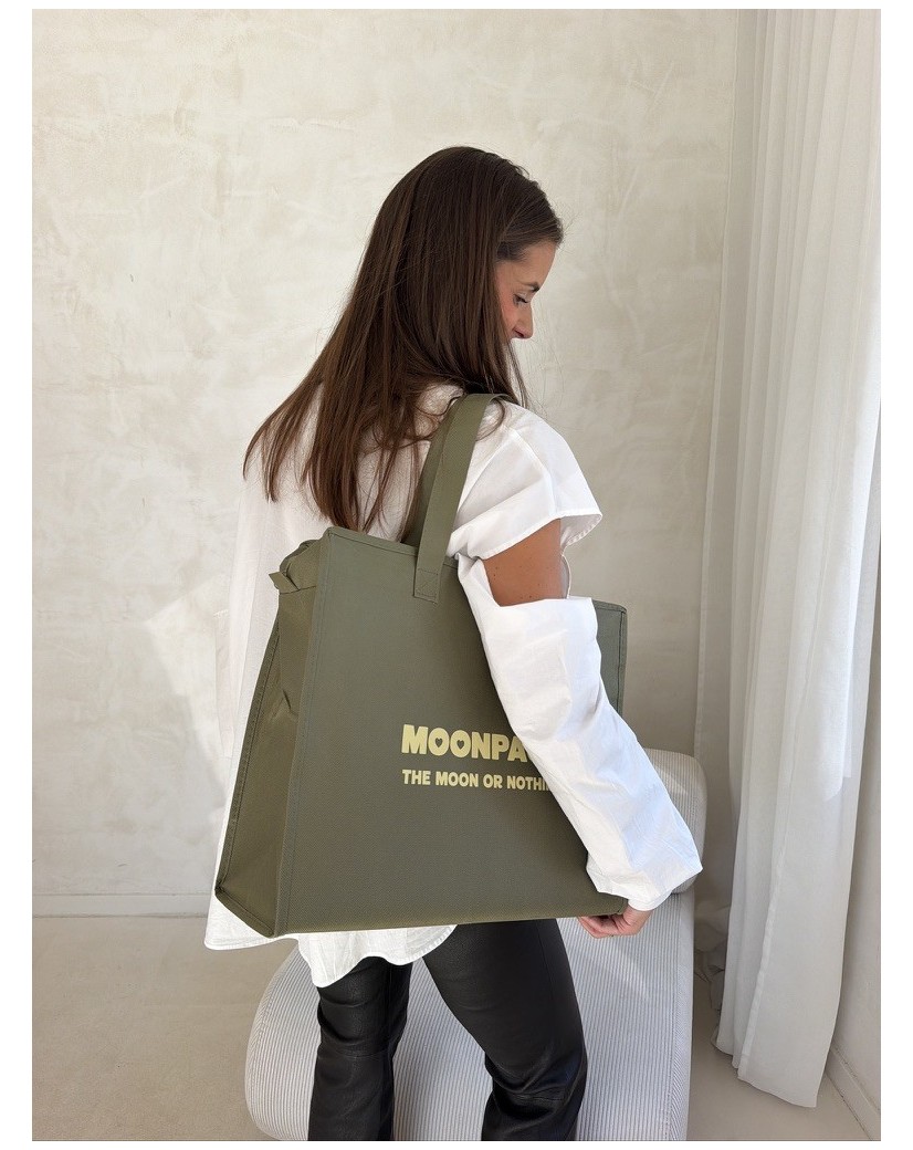Sac non tissé personnalisé avec fermeture éclair – modèle Amsterdam Army L (42x14x35cm)