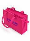 Sac non tissé personnalisé avec fermeture éclair – modèle Amsterdam Fuchsia M (35x12x25cm)