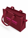 Sac non tissé personnalisé avec fermeture éclair – modèle Amsterdam Bordeaux M (35x12x25cm)