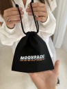 Pochon en coton noir personnalisable - M (17x20cm)