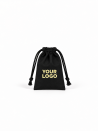 Pochon en coton noir personnalisable - S (10x14cm)