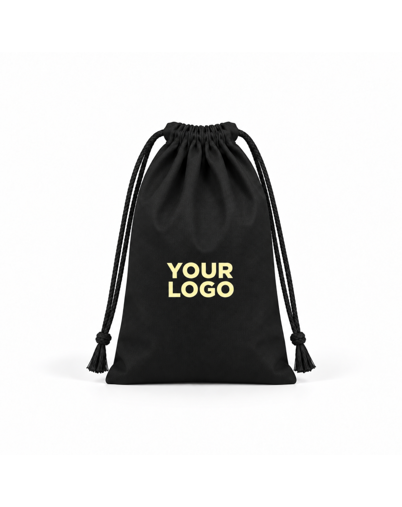 Pochon en coton noir personnalisable - XL (40x50cm)