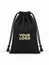 Pochon en coton noir personnalisable - XL (40x50cm)