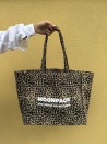 BAUMWOLLTASCHE "NANCY" - DUNKLER LEOPARD ? (43x15x36 cm)