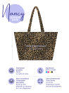 BAUMWOLLTASCHE "NANCY" - DUNKLER LEOPARD ? (43x15x36 cm)
