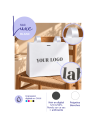 Sac papier Luxe Blanc Express - poignées blanches - S (25x10x20cm)