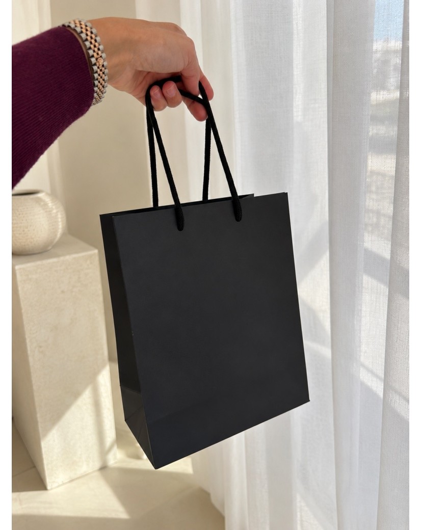 Luxe papieren tas - Zwart S