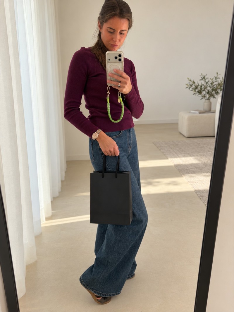 Moonpack Sac papier luxe poignées cordelettes noir S