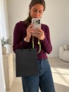 Moonpack Sac papier luxe poignées cordelettes noir S