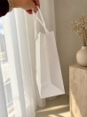 Luxury paper bags - White S - Drawstring handles