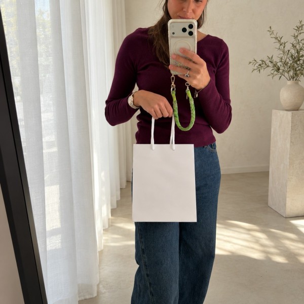 Bolsas de papel de lujo - Blanca S - Asas con cordón