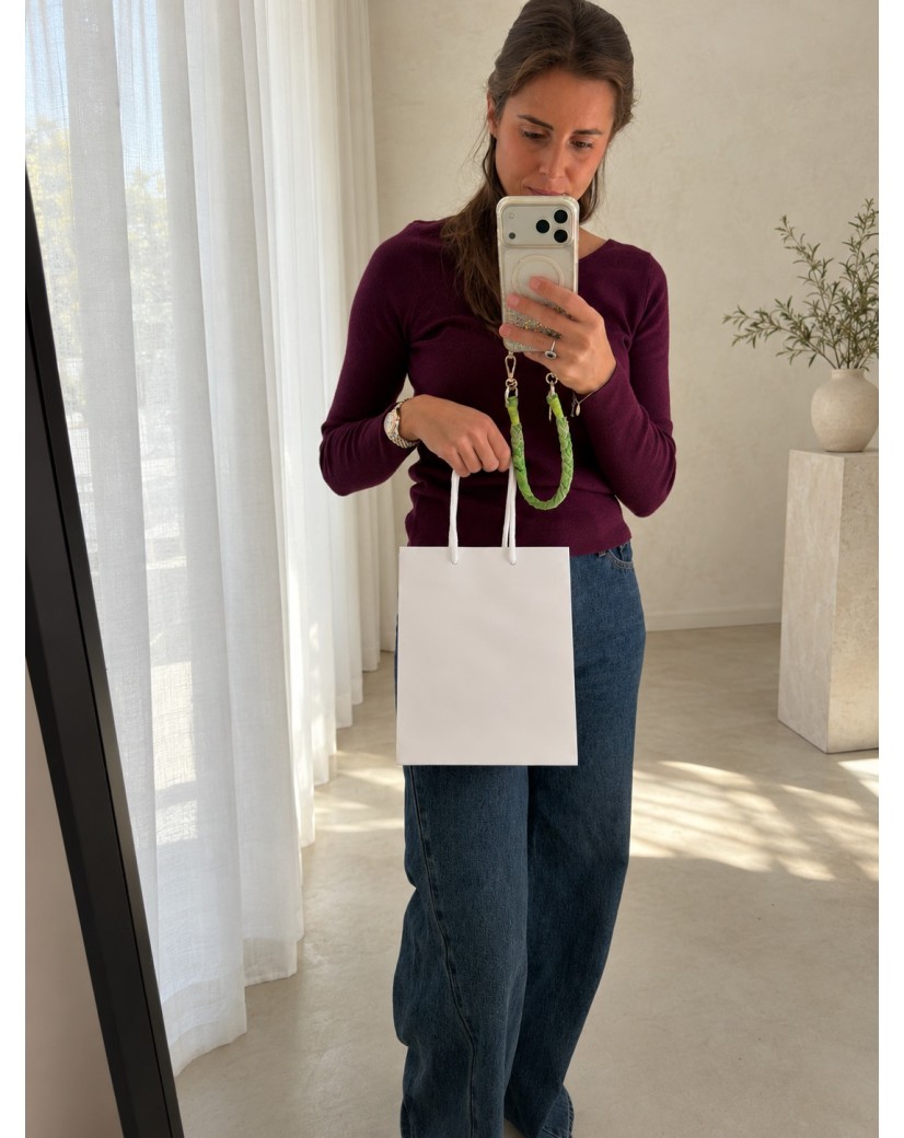 Bolsas de papel de lujo - Blanca S - Asas con cordón