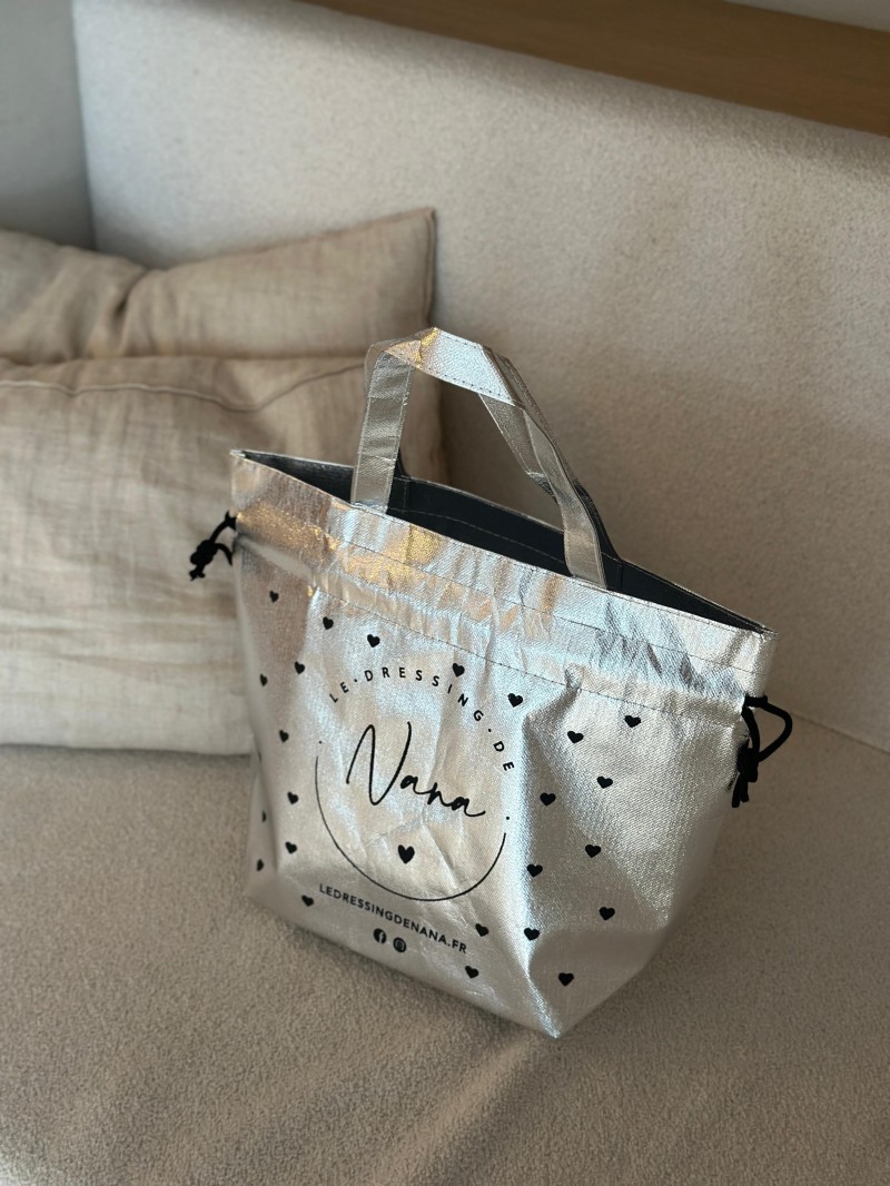 BOLSA NICE PLATEADO – M (40x14x30 cm)