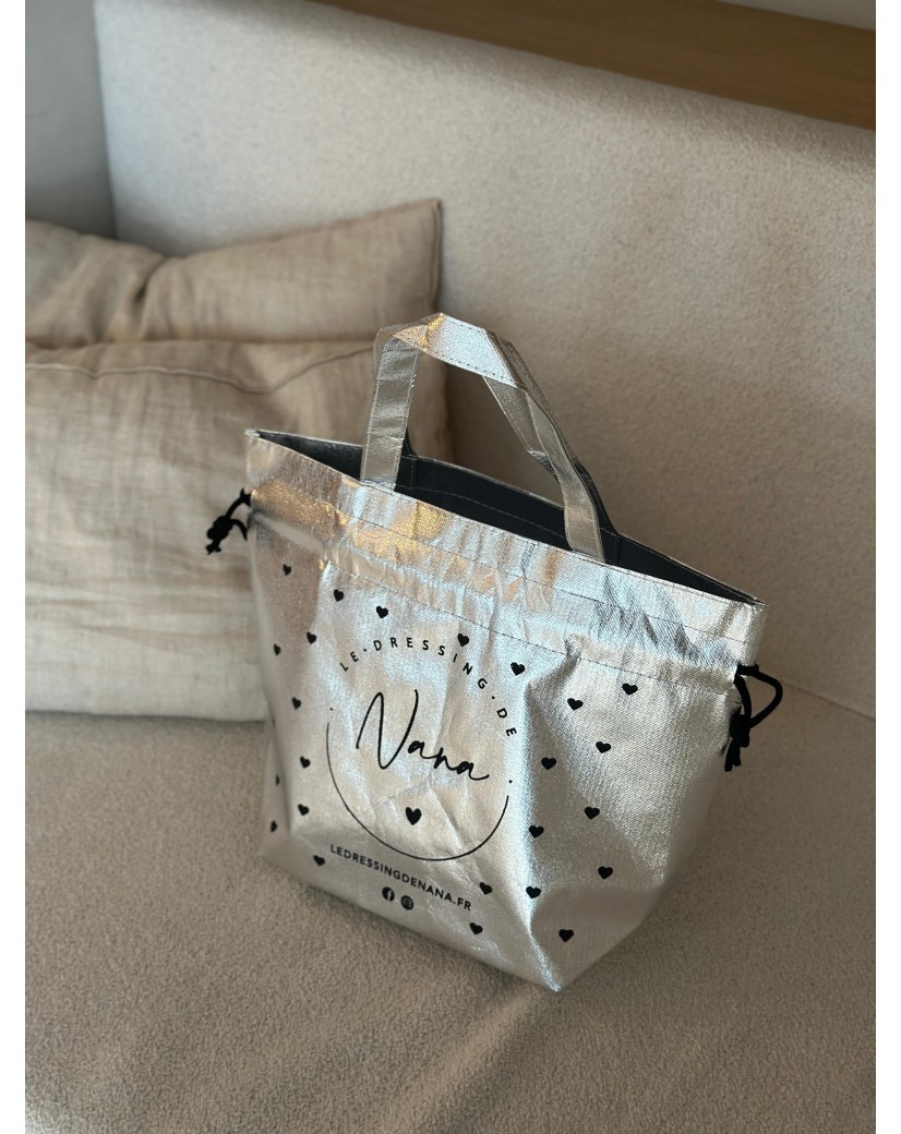 BOLSA NICE PLATEADO – M (40x14x30 cm)