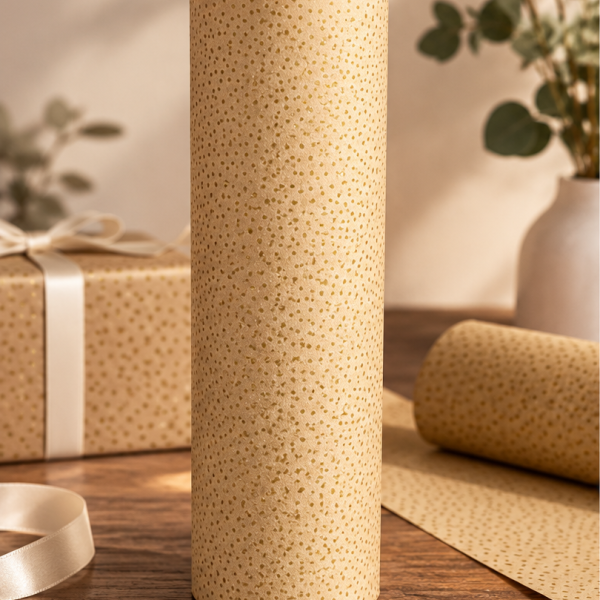 Papier cadeaux Abîmé - Kraft Doré 70x200m