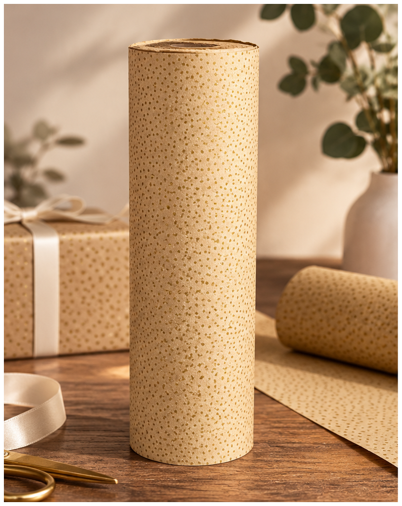 Papier cadeaux - Kraft Doré 50cm x 50m
