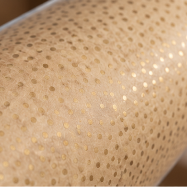 Papier cadeaux - Kraft à petit point Doré 70x200m