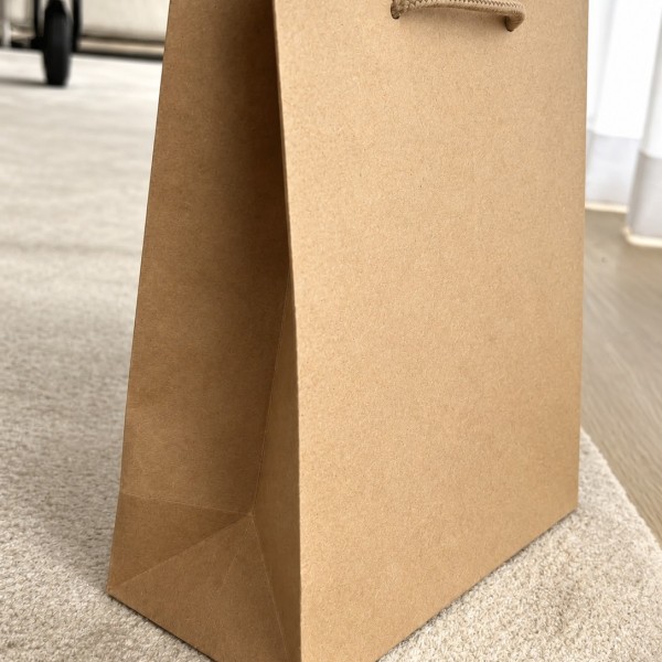 Moonpack Sac papier luxe poignées cordelettes - Kraft L
