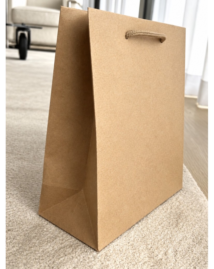Moonpack Sac papier luxe poignées cordelettes - Kraft L