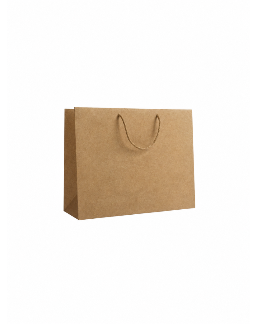 Luxury paper bags - Kraft L - Drawstring handles