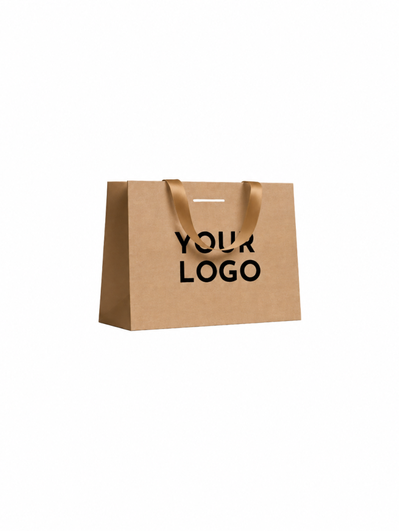 Sac papier luxe kraft personnalisé L 45 × 14 × 35 cm | Prix réduit