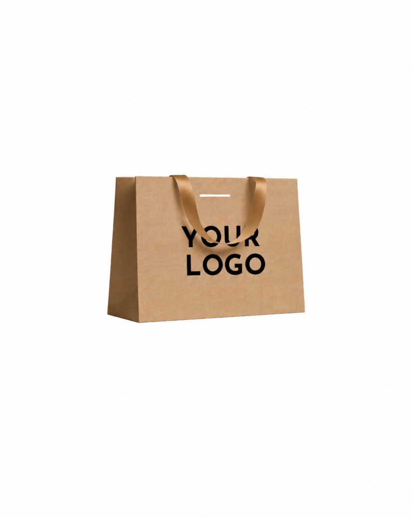 Sac papier luxe kraft personnalisé L 45 × 14 × 35 cm | Prix réduit