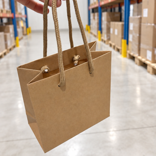 Luxury paper bags - Kraft XS - Drawstring handles