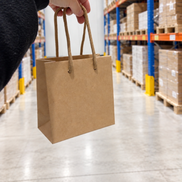 Luxury paper bags - Kraft XS - Drawstring handles