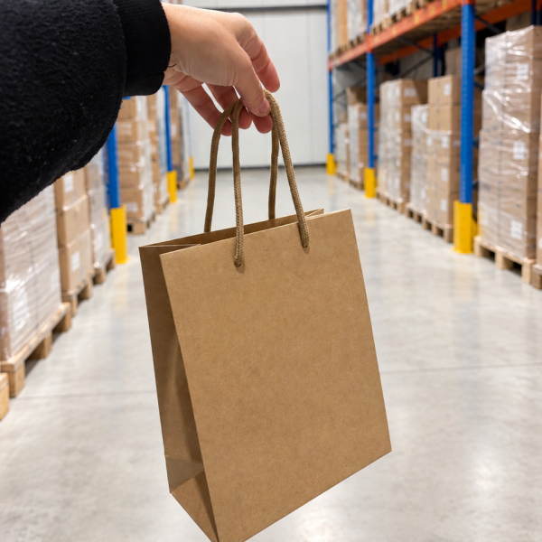 Luxury paper bags - Kraft S - Drawstring handles