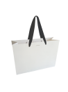 Luxe paper bag with black ribbon handle - White M