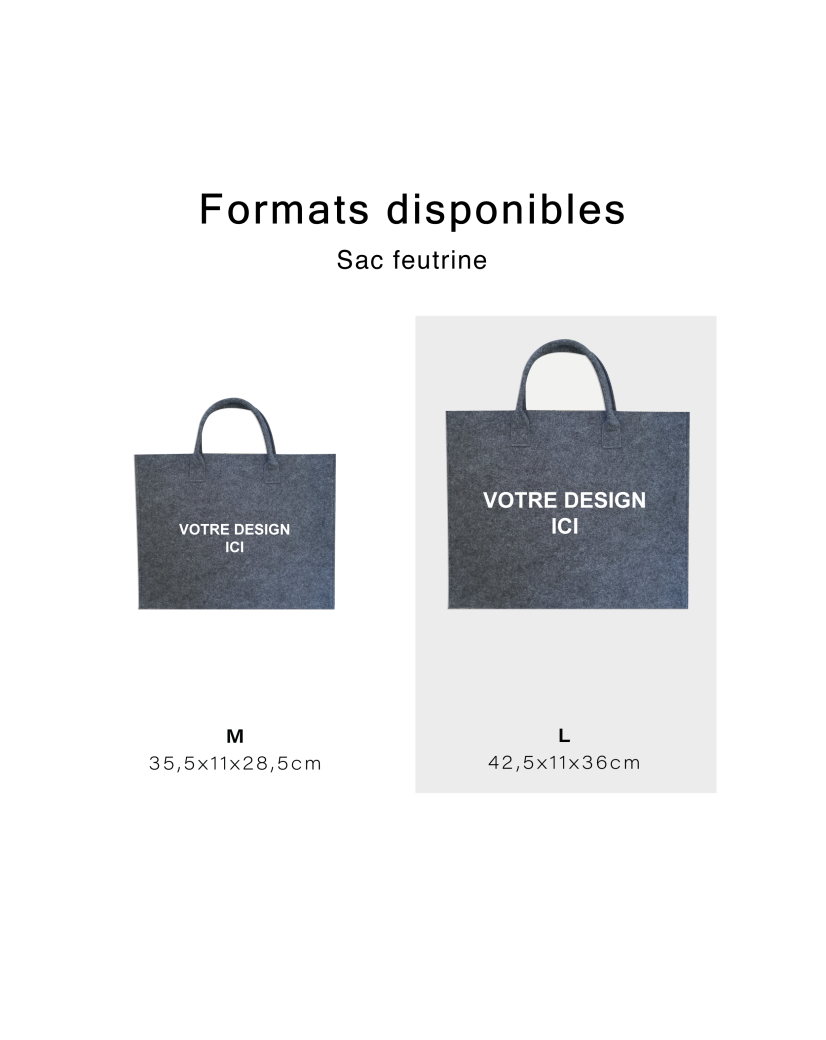 VILTEN DRAAGTAS "GRENOBLE"- GRIJS  L (42,5X36CM)