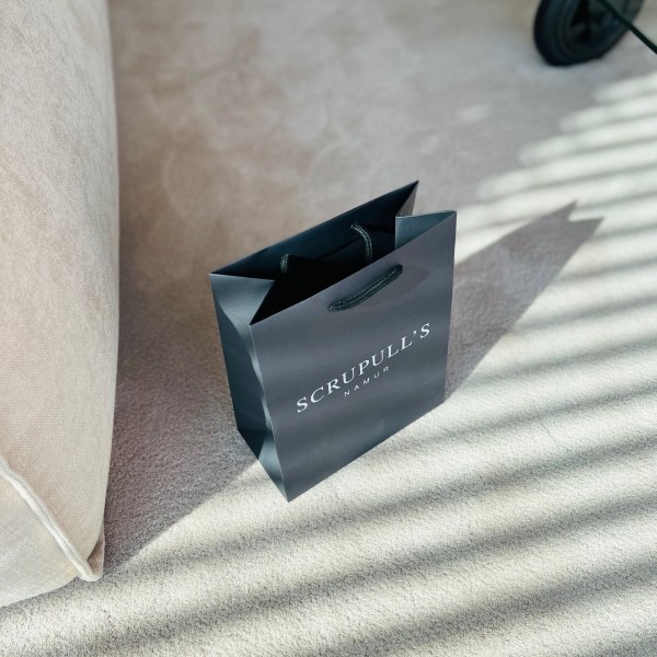 Moonpack Sac papier luxe poignées cordelettes noir S