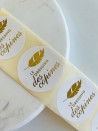 Sticker rond 3,8cm - Wit (Goud/Zilver logo)