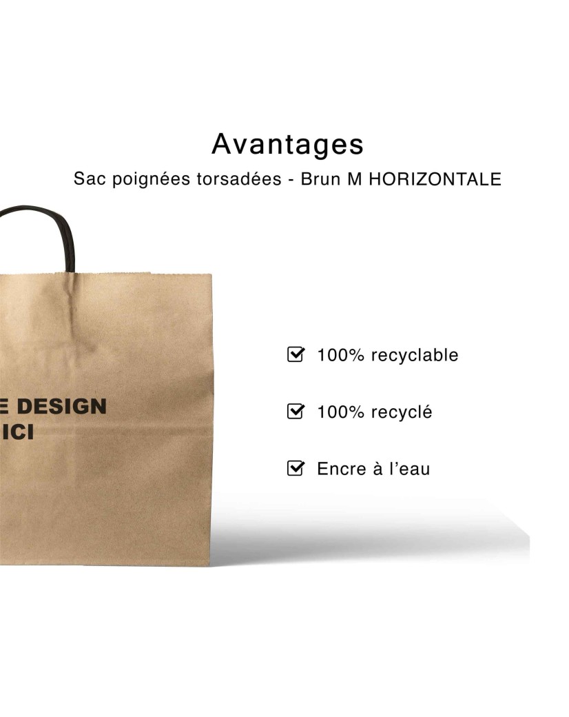 Bolsa kraft M Horizontal Asas Negras – Sencilla Y Personalizable
