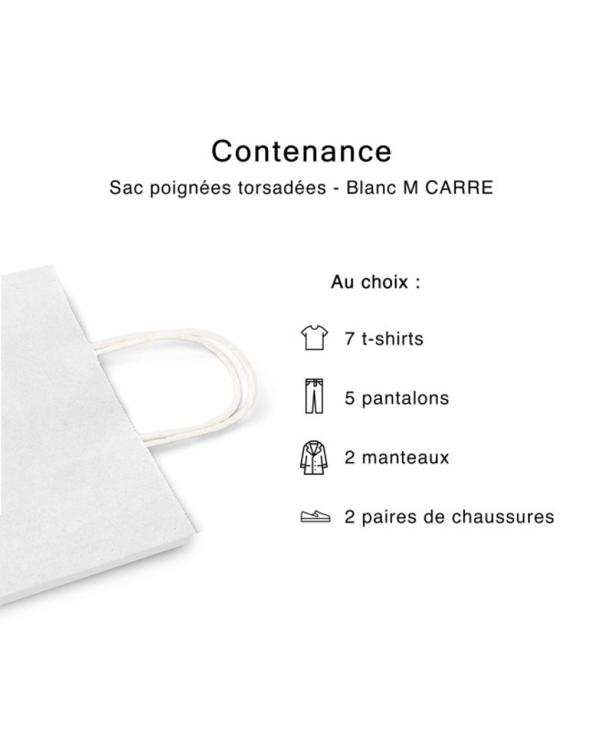 Bolsos asa trenzada - Blanco M CUADRADO