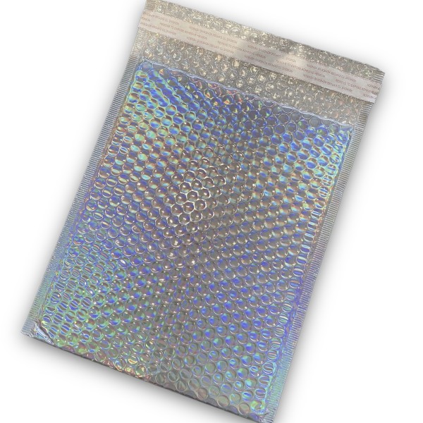 Silberner Laser-Luftpolsterumschlag – Größe M