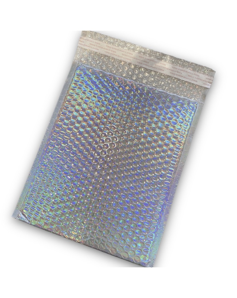 Silberner Laser-Luftpolsterumschlag – Größe M