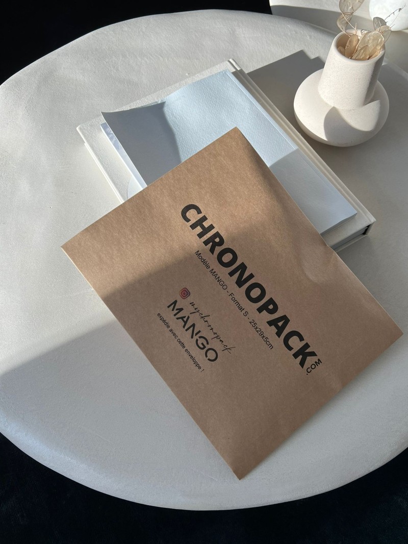 Extra starker wiederverschließbarer Kraftpapier-Versandbeutel Mango S (25x5x29cm)