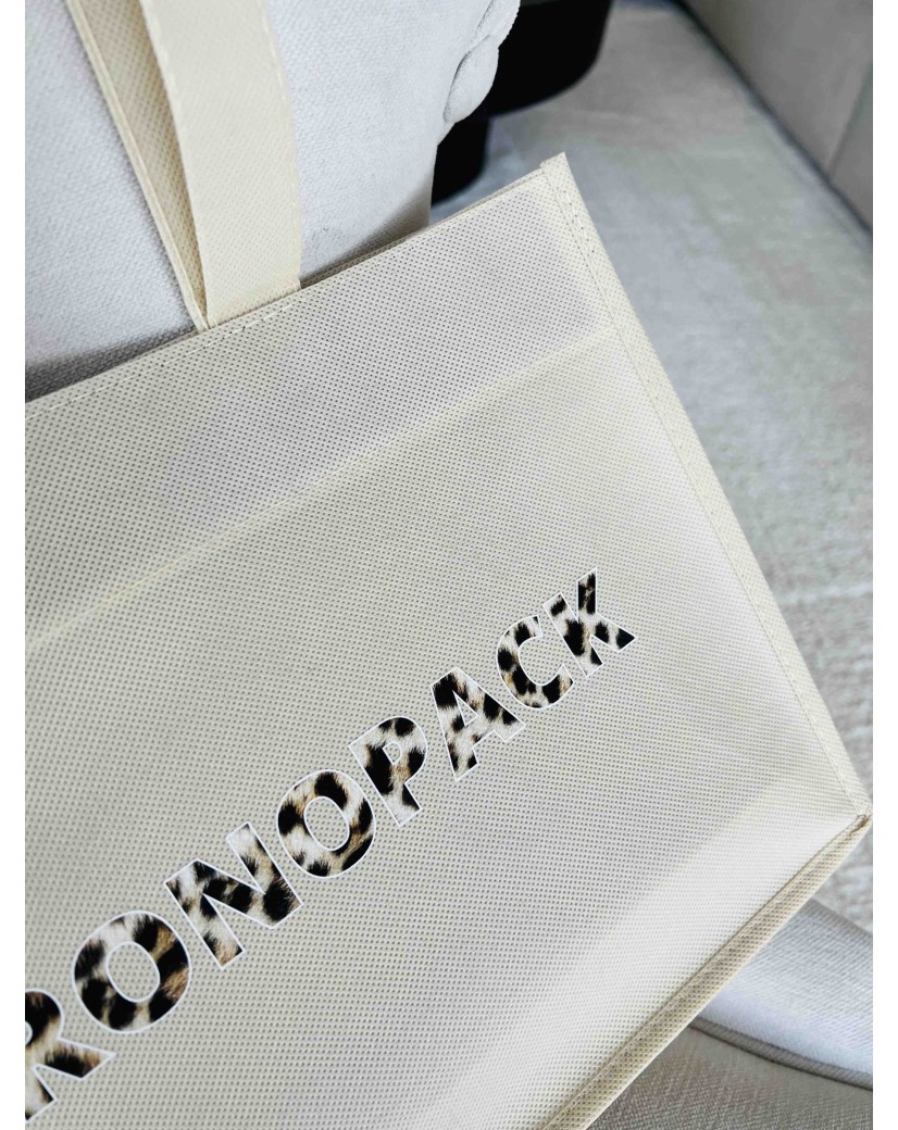 NONWOVEN DRAAGTAS "LYON" - BEIGE XL (55X14X40CM)
