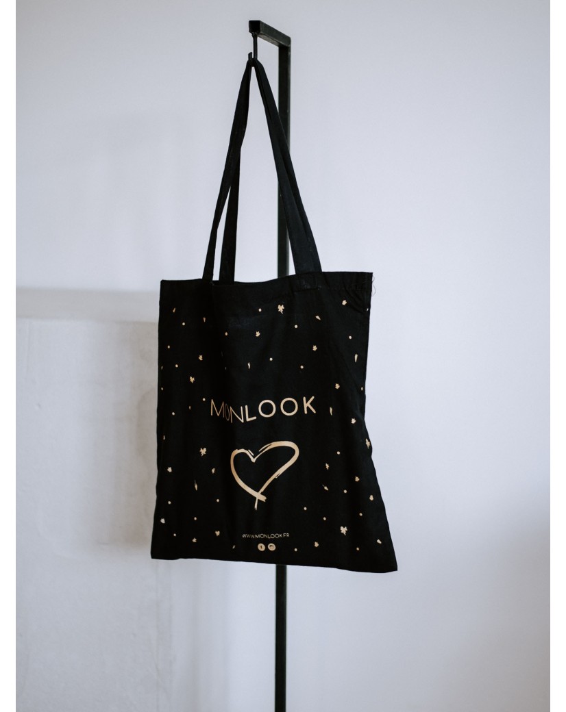 TOTEBAG "PARIJS" ZWART (38X42CM)