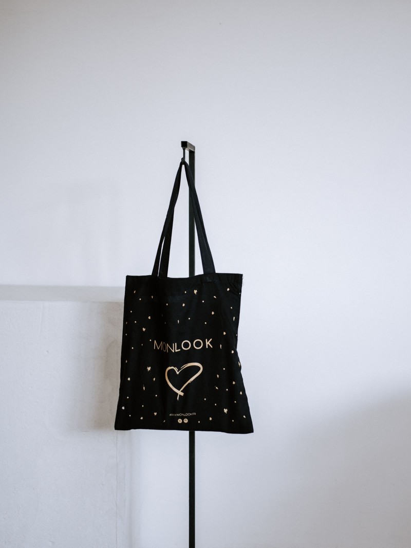 TOTEBAG "PARIJS" ZWART (38X42CM)