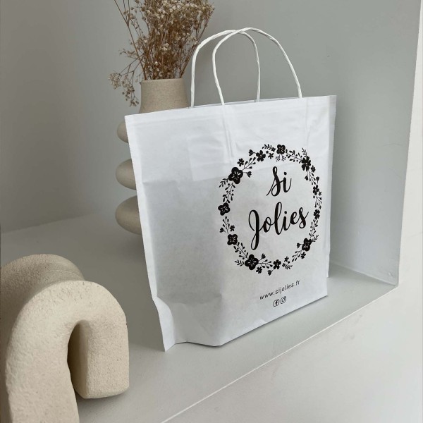 Sacs papier bateaux - Blanc M (45x14x35cm)