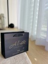 Moonpack Sac papier luxe poignées rubans - Noir S