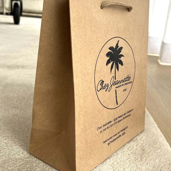 Moonpack Sac papier luxe poignées cordelettes - Kraft S
